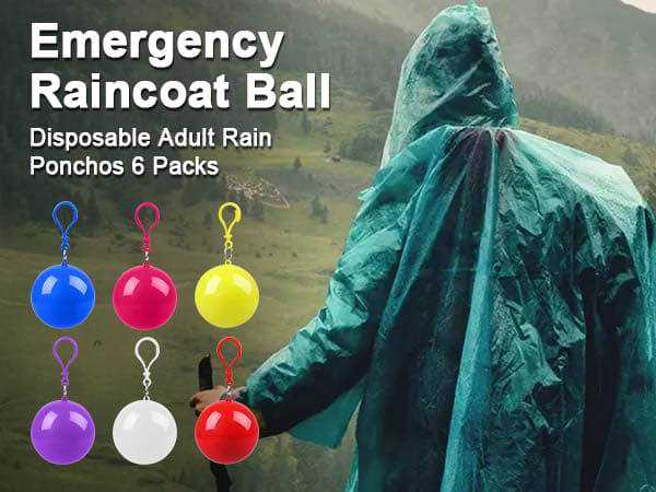 Emergency Raincoat Ball – Portable Disposable Rain Coat | Waterproof Travel Rain Poncho