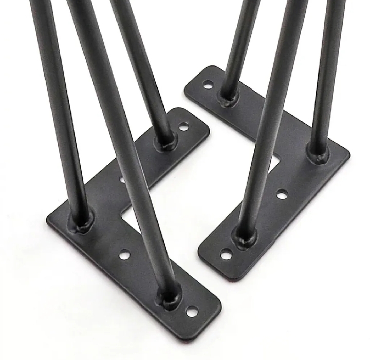 Heavy Duty Metal Table Legs – Industrial Iron Base for Coffee Table, Dining Table & Live Edge Tops – Matte Black Powder Coated, Custom Size Available