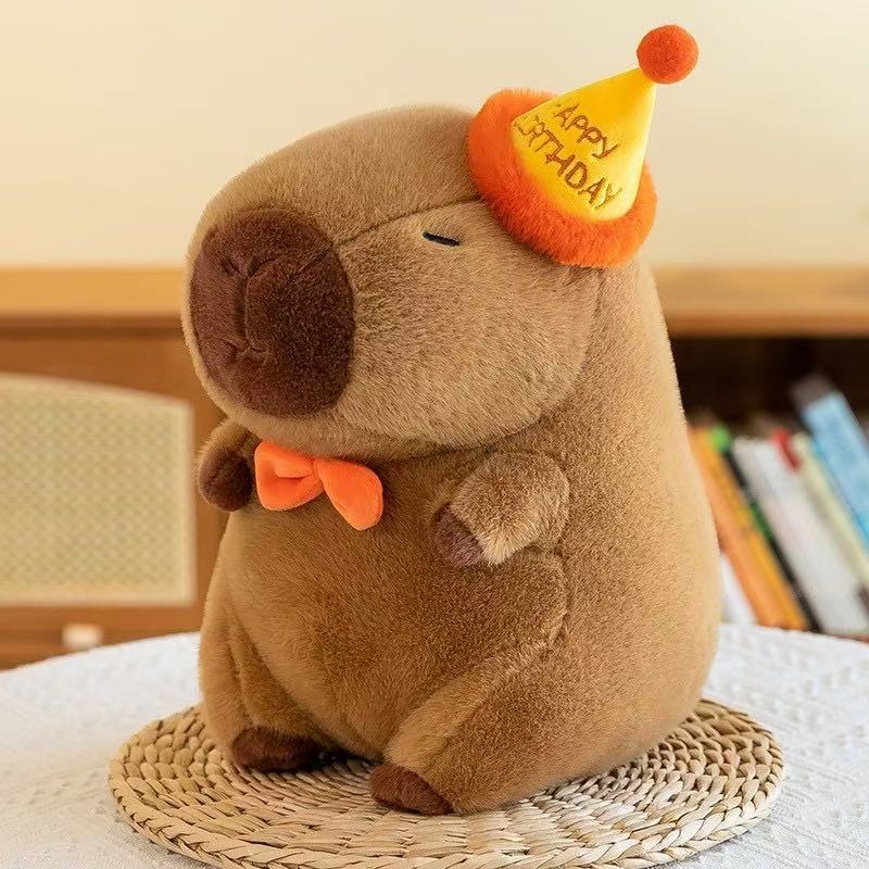 Capybara Plush Toy Set Mommy with 4 Little Capibaras Capibala Plushie Dolls Stuffed Animal Pillow Turtle Backpack Car Decor