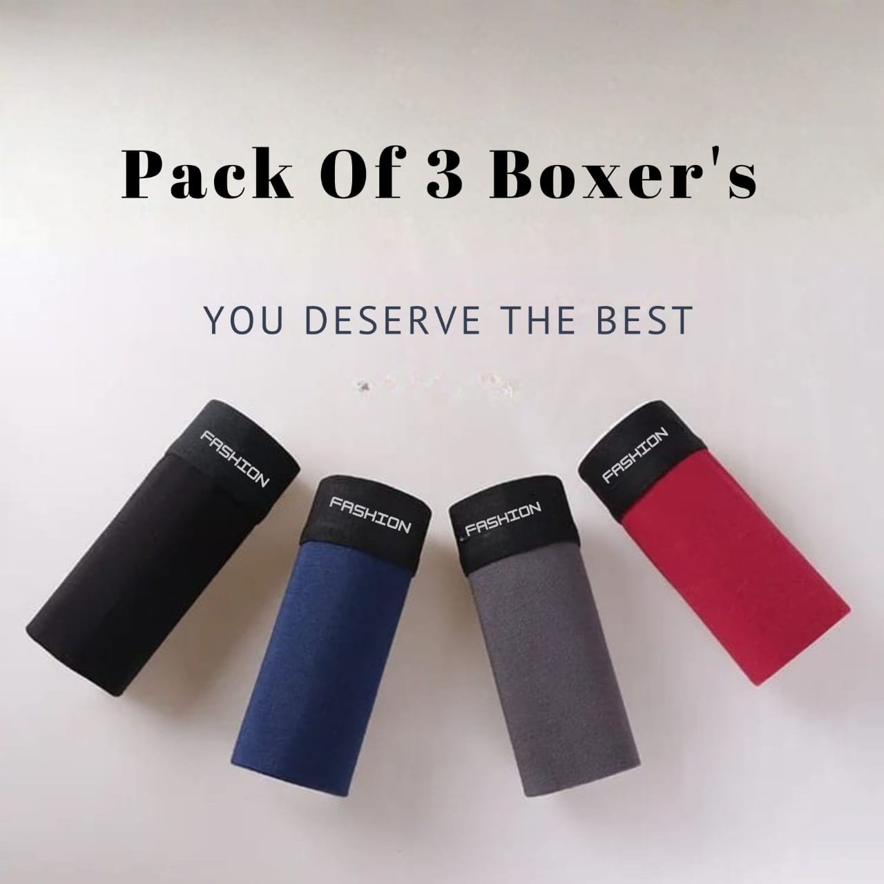 Pack Of 3 Underware Boxers For Mens| Underware Boxers For Boys | Brief Underware For Mens | Pack Of 3 - Random Colors