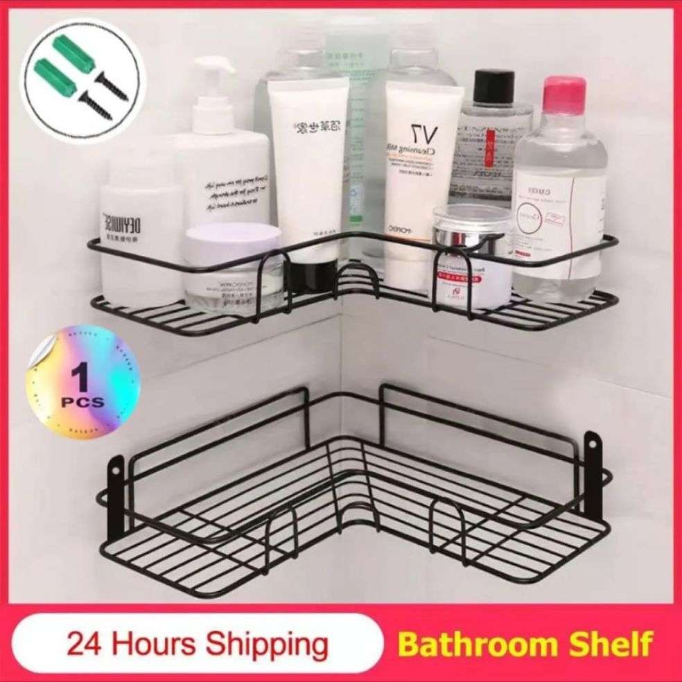 1pc Rectangular Shower Caddy, Space Aluminium Bathroom Shelf, Floating  Shelves, Wall Mounted Storage Shelves For Bathroom Dressing Table