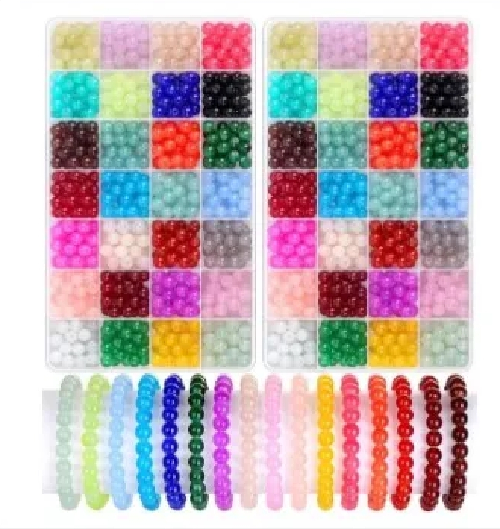 200pcs 8mm glass beads (10 colors) each color 20pcs random colors beads for jewelry/ bracelets making nice cute colors beads,good quality,weedings,gifts