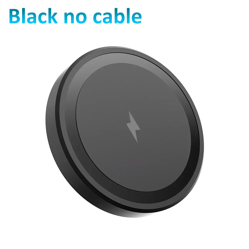 Ultra Thin 15W Wireless Charger Fast Qi Charging Pad 6cm Compact Lightweight Portable Design for Desk Bedroom Travel