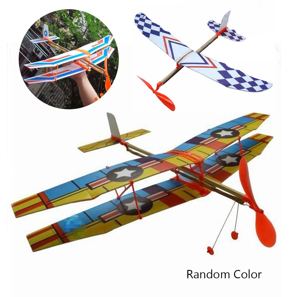 Christmas best  Assembly Plane Model Powered Flying Glider DIY Foam Aircraft Elastic  Airplane