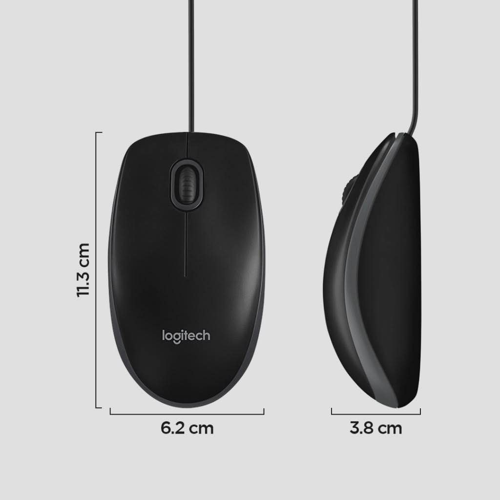Logitech B100 USB Mouse Original | Wired Optical Mouse | Laptop PC Computer Mouse | Plug & Play