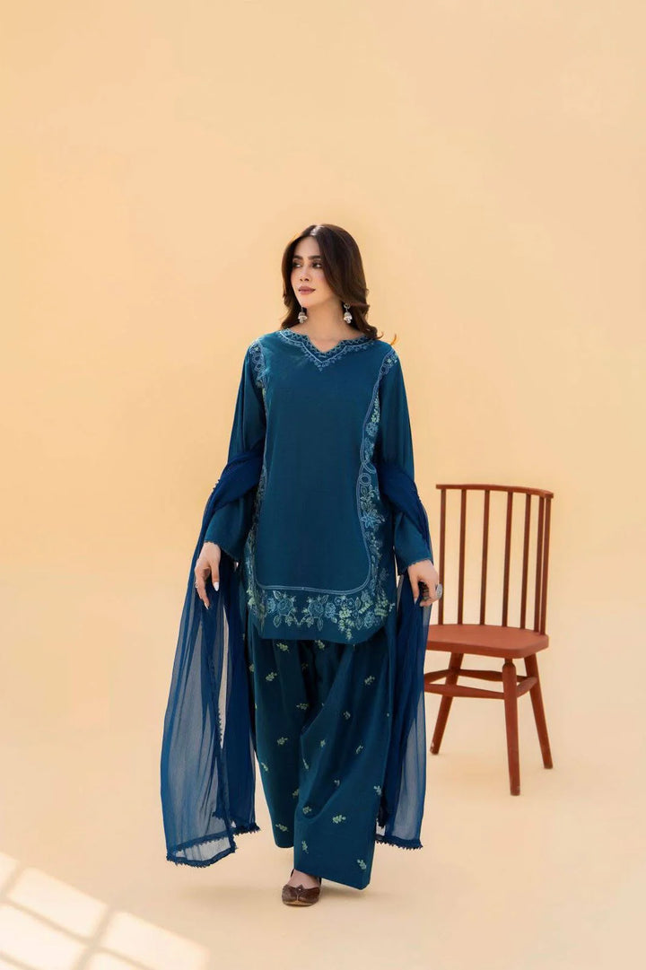 Hazel embroidery 3pc stitch dress for women and stylish girls