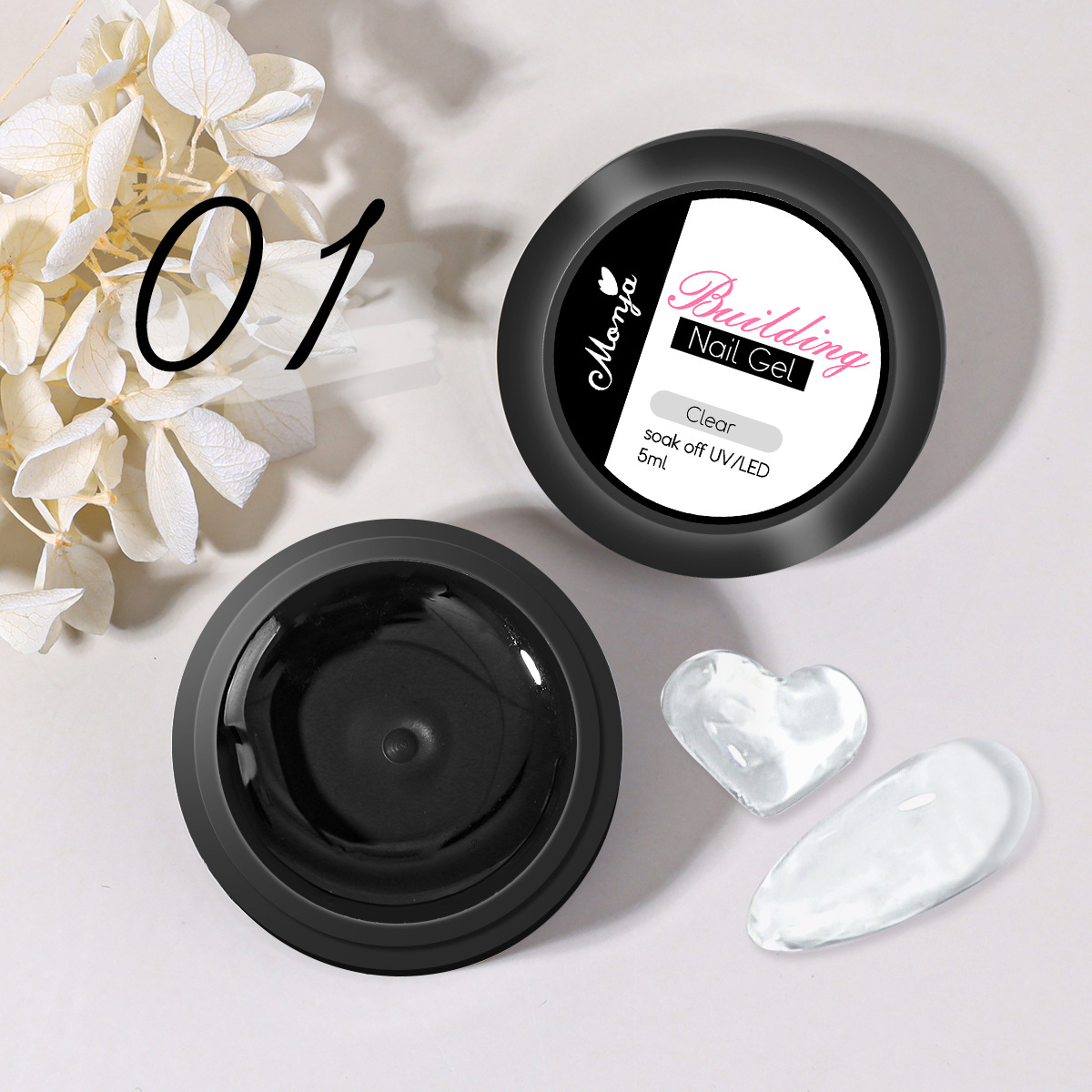 5g Clear Non Stick Hand Extension Gel Nail Polish for 3D Shaping/Craving Nail Art Solid Milky Jelly Hard Gel for DIY Nail Design