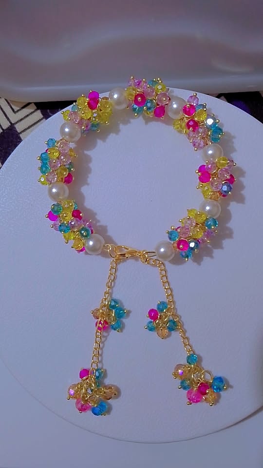 Trending Gajra Bracelet | Cristal Beads Gajra Bracelet| Gajra Bracelet For Girls| Pearls Gajra Bracelet with stainless steel chain | Viral Gajra Bracelet