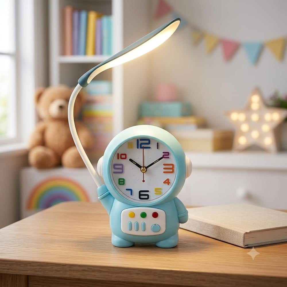 Astronaut Desk Lamp with Clock