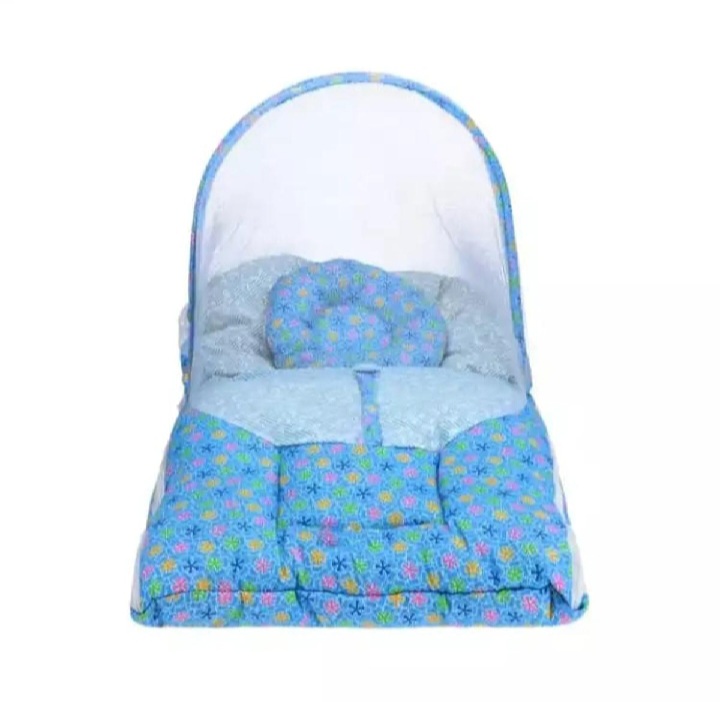 High quality baby bister with mosquito net new born baby bister in premium quality with net in random Colours and designs