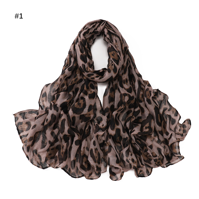 Fashion Leopard Print Scarf Woman Hijab Scarves Soft Pashmina Winter Thin Scarf Femme Headband Neckscarf Stoles Wrap Shawls