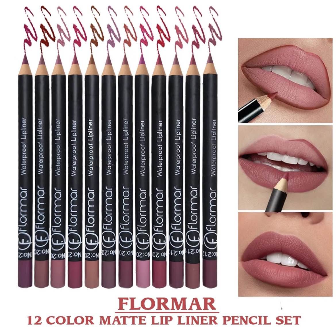 12 Color Matte Waterproof Lip Liner Pencil Set – Long Lasting, Smudge-Proof Lip Definition