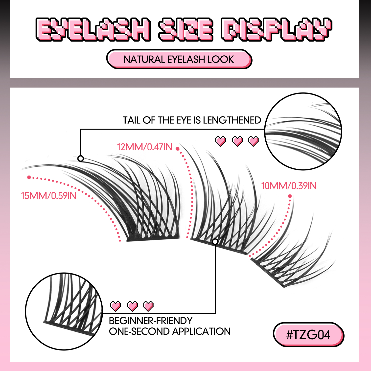 GROINNEYA Lash Clusters Cat Lashes Winged End Eye Elongated Eyelashes Eyelash Clusters Kit DIY at Home Eyelash Extensions