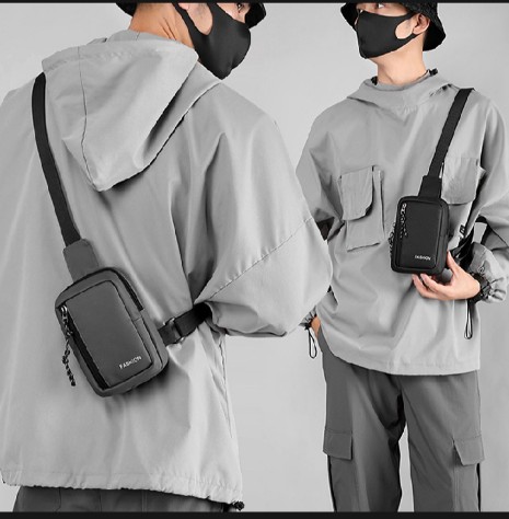 Casual Men Crossbody Bags Nylon Casual Shoulder Bags Boy Messenger Bags Purse Phone Men's Chest Pack for Travel