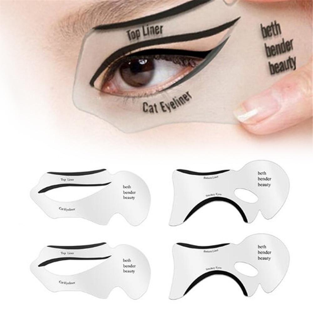 6PCs Eyeliner Stencils Winged Eyeliner Stencil Models Template Shaping Tools Eyebrows Template Card Eye Shadow Makeup Tool