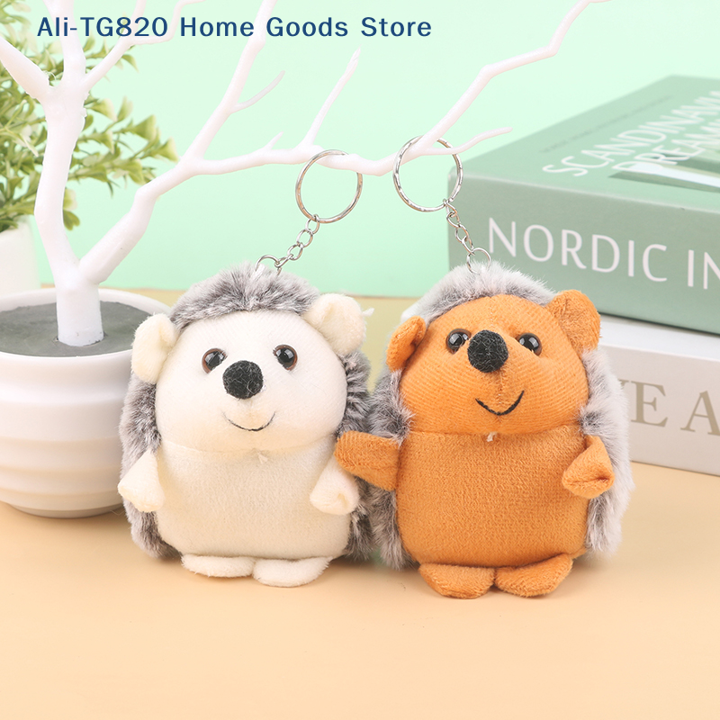 [TG820]Cute Hedgehog Plush Toy Cartoon Animal Pendant Soft Stuffed Doll Keychain Backpack Car Bag Key Ring Decor Kid 