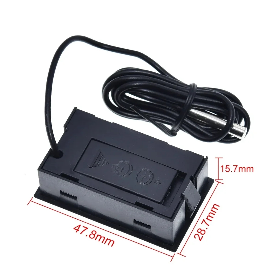 Thermometer Mini LCD Display Digital Temperature Meter With sensor 1m adapter  Black