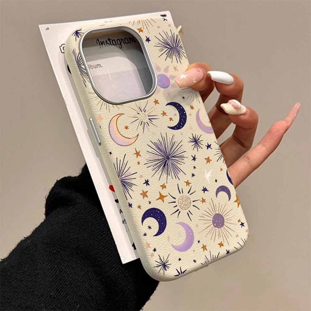 INS Moon Sun Star Luxury Retro Phone Case For  Mi Lite 5G Ne  For17 Pro Max 13 14 15 12 Pro 12T 13t 14t 15t Fundas