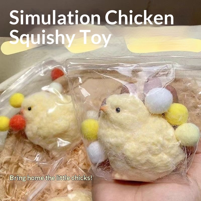 Simulation Yellow Chick Squishy Toy Food Grade Silicone Soft Handmade Water Sense Stress Relief Toy For Kids Adults Wholesale