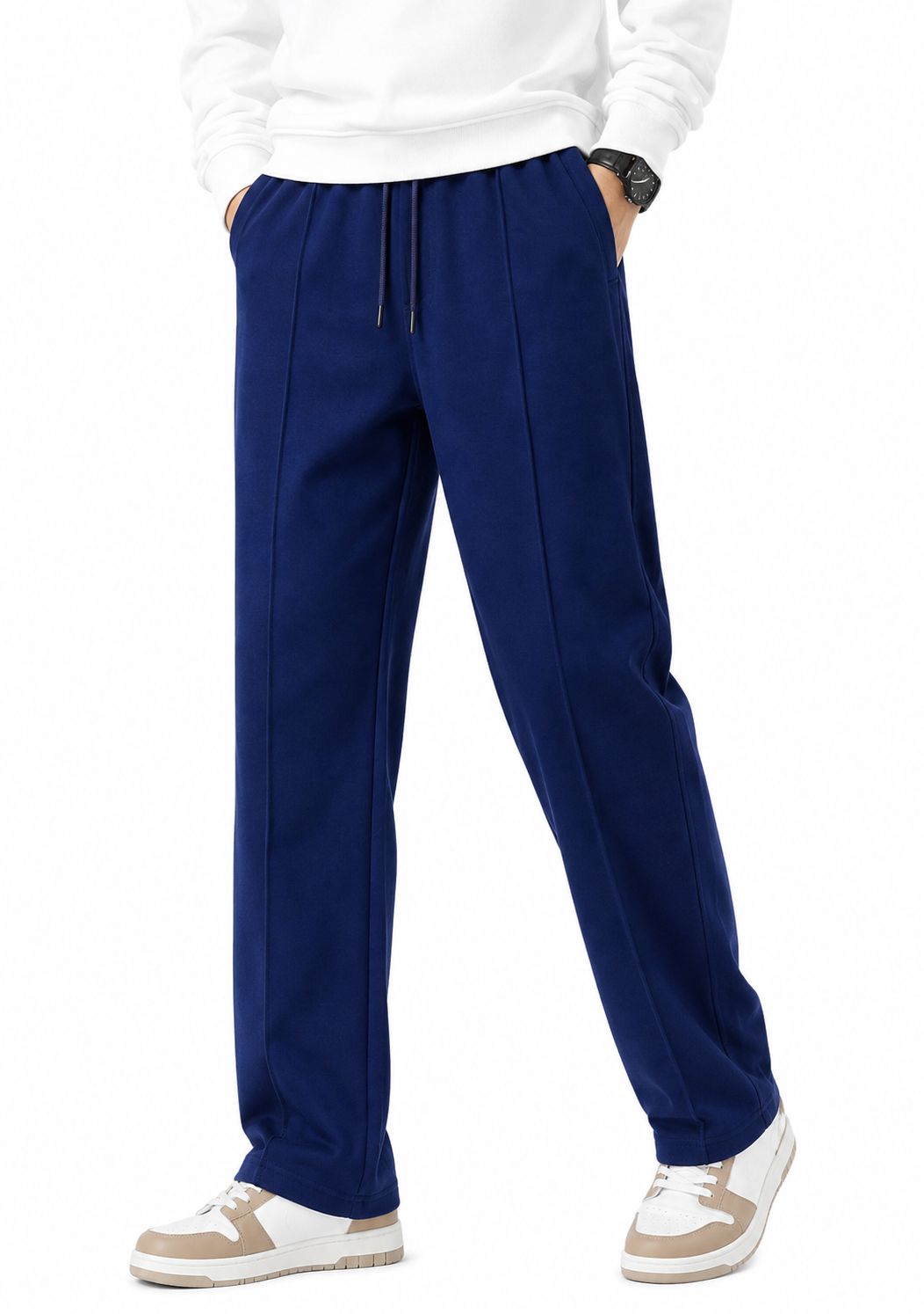 Men's Baggy Lining Trouser Old Money Style Trouser /Korean Style Trousers, Loose Fit Trousers Wide Leg Trouser.