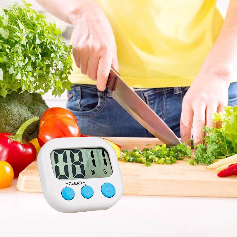 Master Every Moment with Precision – Sleek White Digital Kitchen Timer with LCD Display & Magnetic Backing for Cooking, Baking, Workouts, and Office Tasks