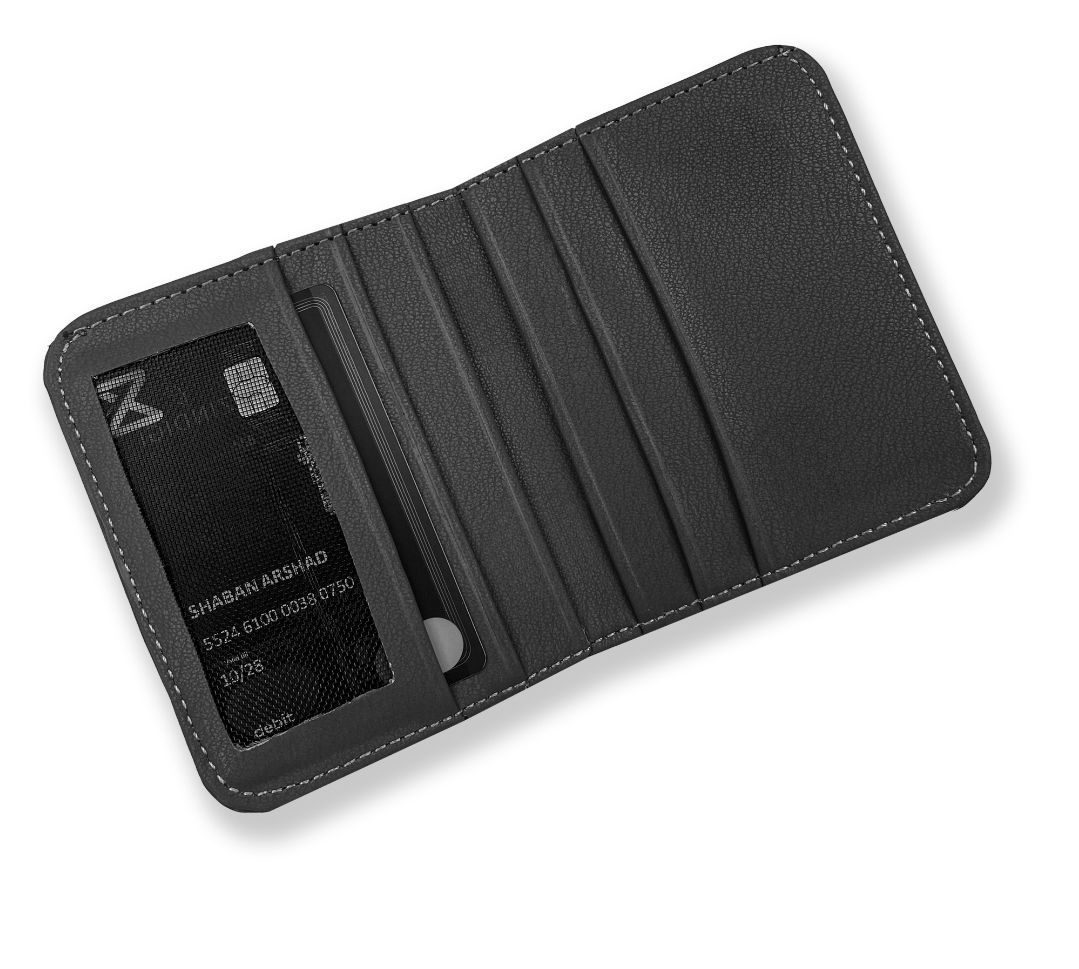 Men’s Slim Leather Wallet – 6 Card Slots, ID Window & Cash Pocket – Compact Leather Card Holder for Daily Use