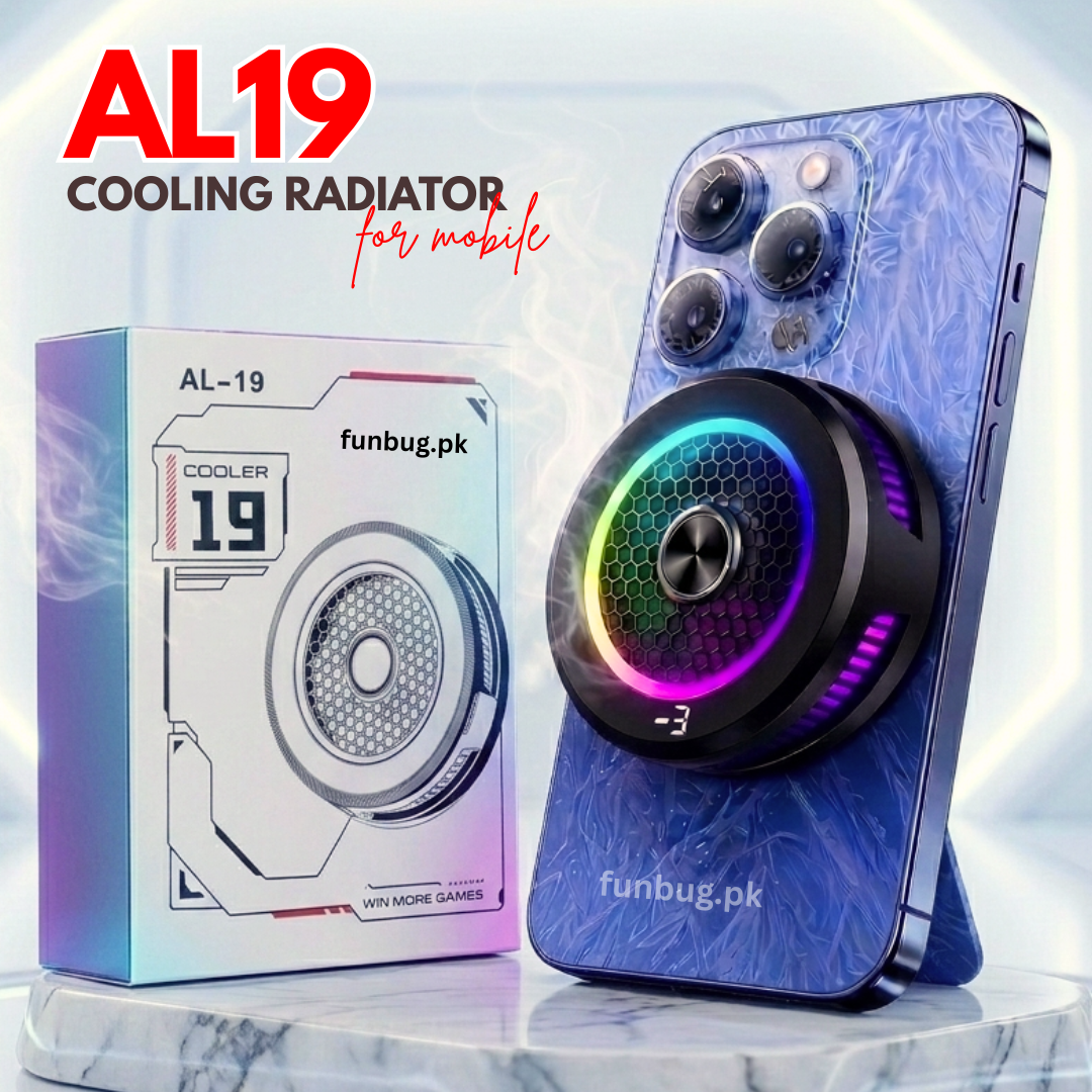 FunBug AL19 Mobile Phone Cooler Collection - Magnetic Semiconductor Cooling Fan & Back Clip Radiator for PUBG Free Fire Gaming | Instant Freezing Heat Sink for Smartphones & Tablets - 100% ORIGINAL