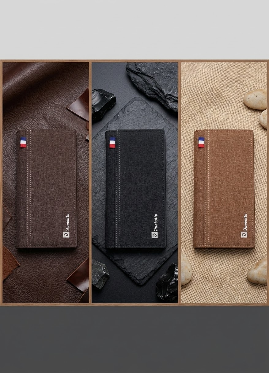 PU Leather Long Bifold Wallet For Men /Multicard Holder  With Zipper Pocket / Wallet For Men