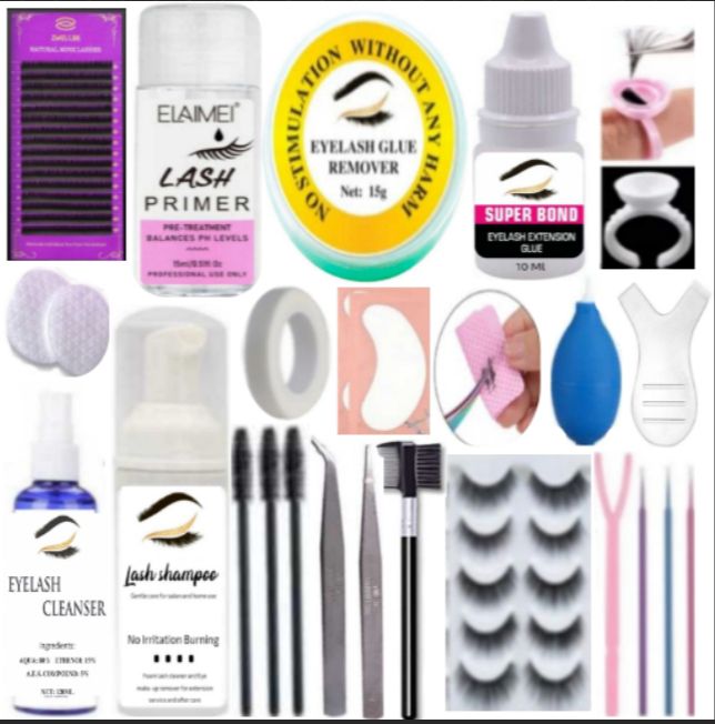 Professional Eyelash Extension Kit for Self-Grafting | Synthetic Hair Accessories, Stainless Steel Precision Tools, Complete Set