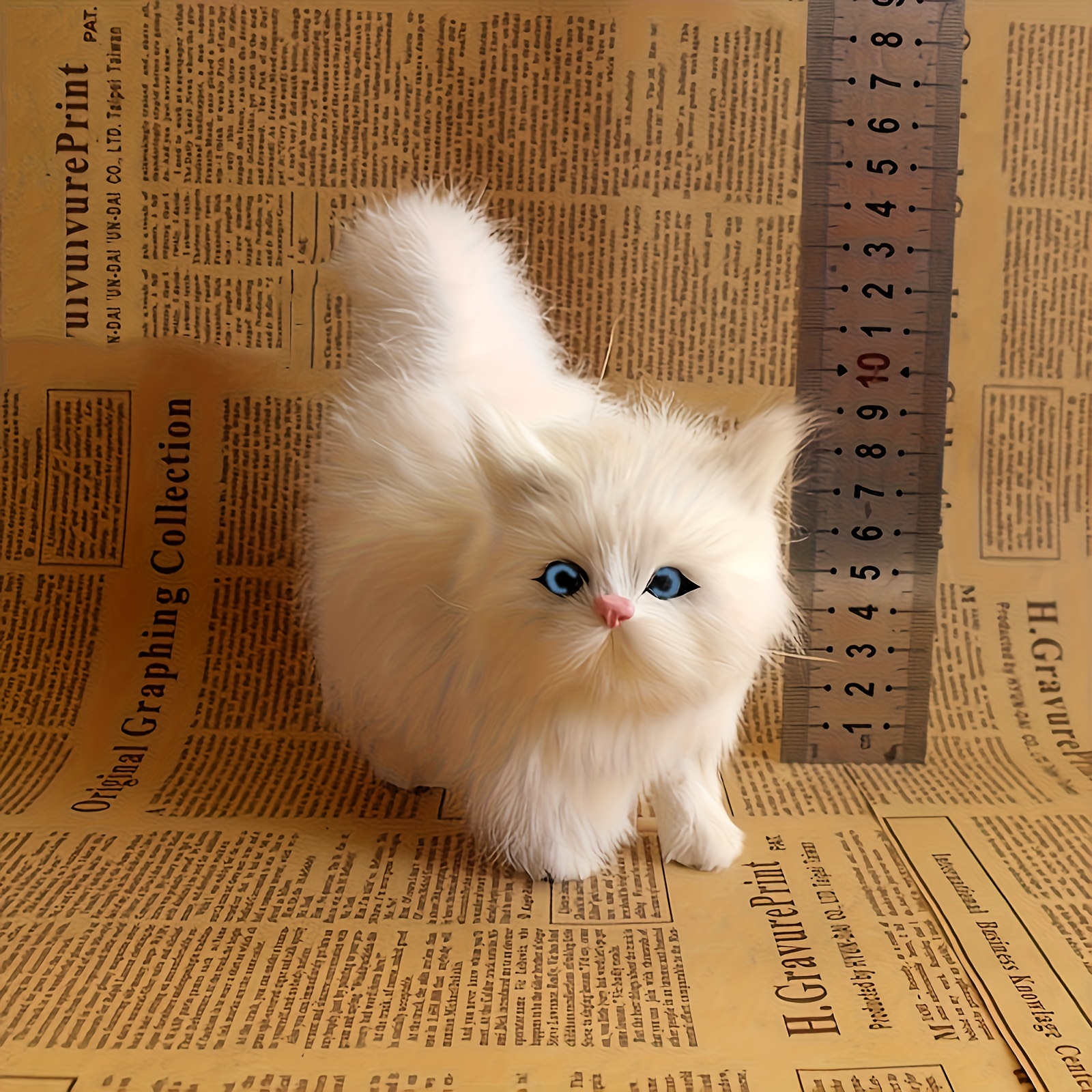 Soft Simulation Cat Plush Toys Stuffed Kitten Model Fake Cats Realist Animals for Birthday Valentine's Day 