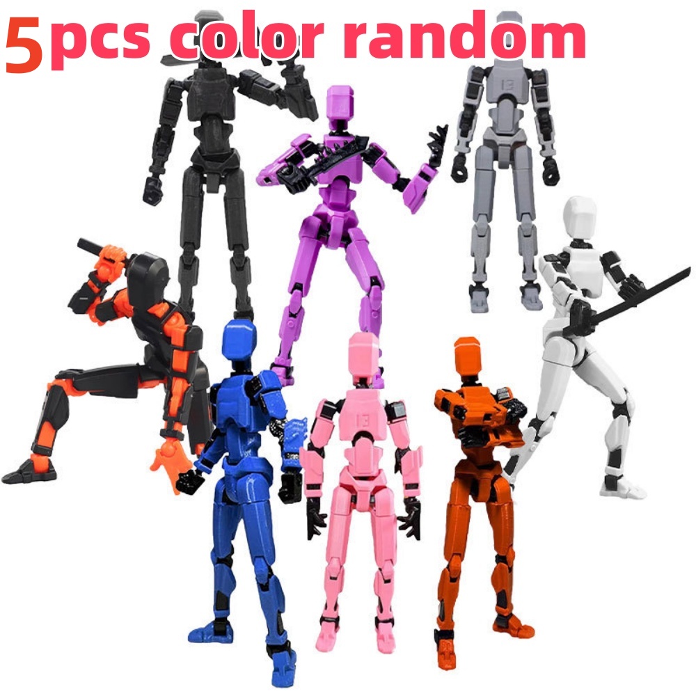 Multi-joint Movable Dummy Figure 3D Printed Poseable Fidget Model Adjustable Joint Stress Relief Desktop Ornament Hobby