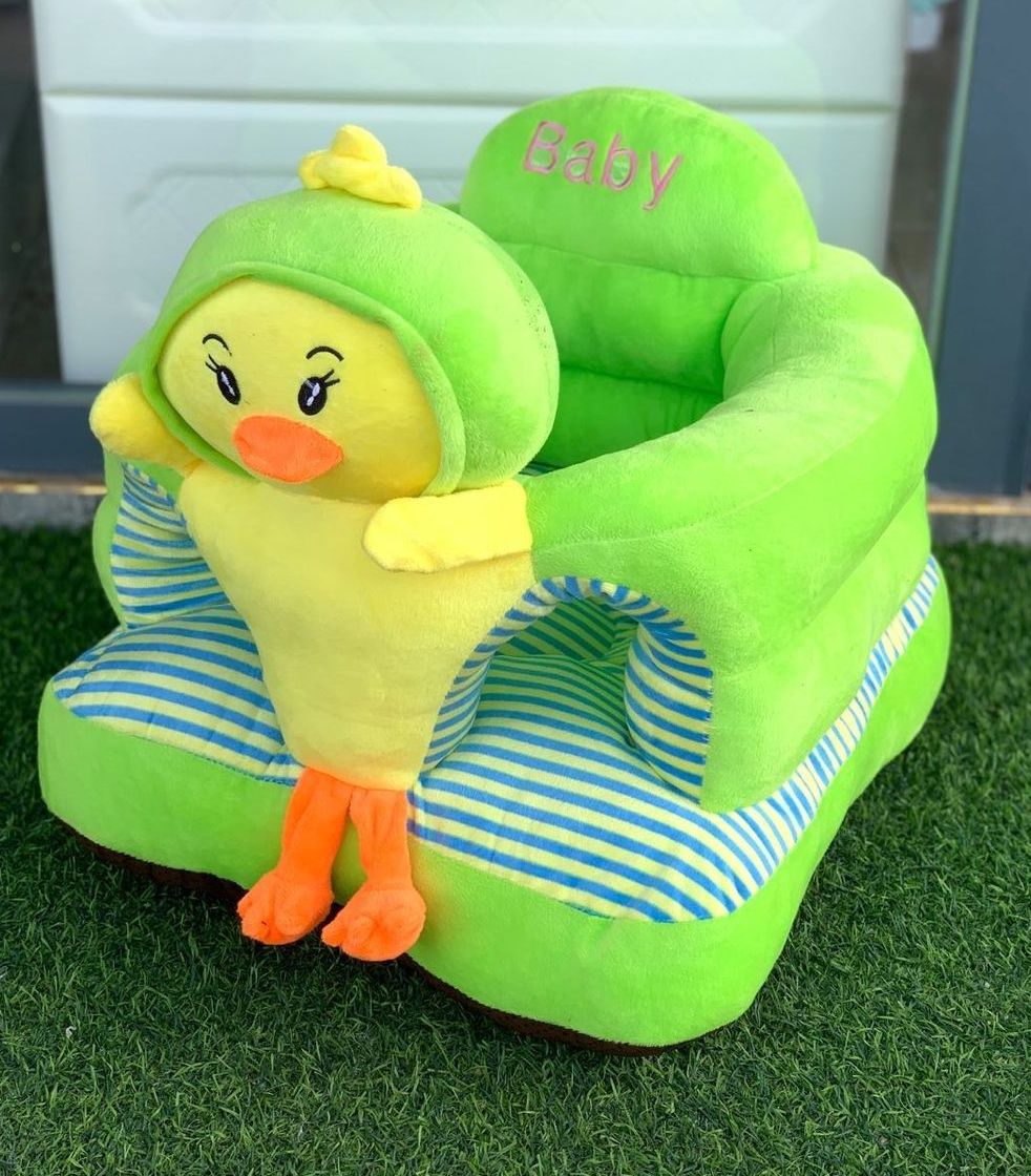 Baby Sofa Cute Animal Design Round Baby Chair Fluffy Plush Cushion Baby Sofa Seat Rocking Chair Stability Mini Sofa Learning Training Sitting Practice Carrier Seater Toddler Nest Puff Cartoon Chair Cu...