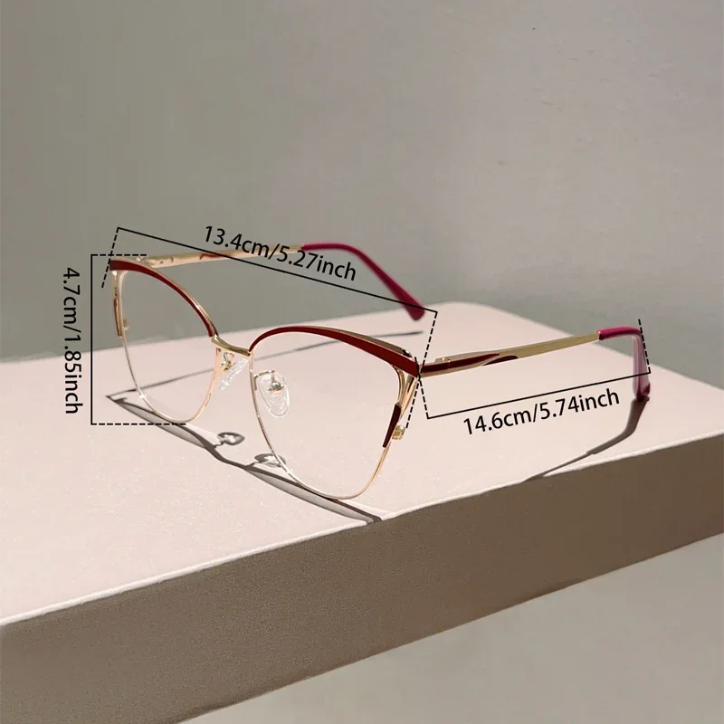 GM LUMIAS Oversized Cat Eye Glasses Women New Fashion Vintage Hollowed Rim Optical Frames Trendy Luxury Butterfly Shaped Eyewear