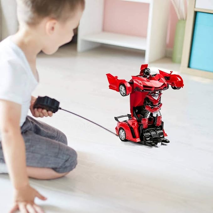 Kid's 2 in 1 Deformation Robot Remote Control Transformer Toy Car (Ages 5-12, Red)
Brand: