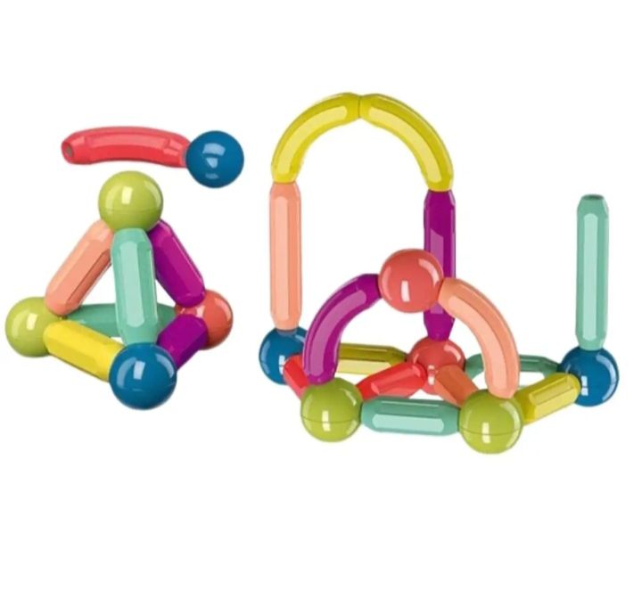 64 Pes Magnetic Blocks Set Toy Magnetic Bar Constructor Building Blocks Montessori Educational Kids Toys For Children Early Educational Toys Set, Magnetic Building Sticks Kit Kids Gift for Age 3+, Recreational Building Sticks Block Set