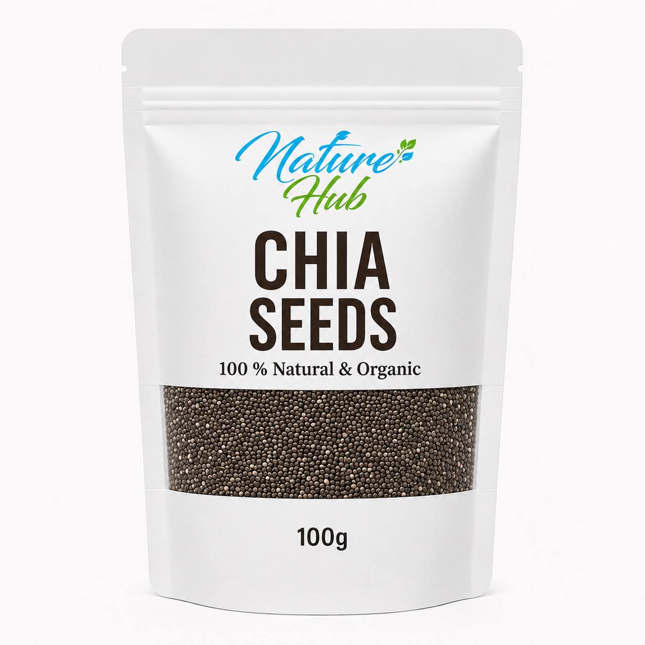 Nature Hub Chia Seeds 100% Natural & Organic | Superfood Rich in Fiber, Omega-3 & Protein | 50g | 100g | 250g | 500g | 1kg