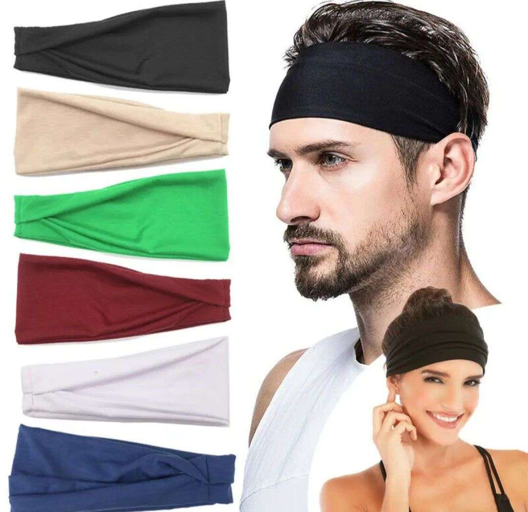 4 Pieces Thick Non-Slip Elastic Sport Headbands Hair Headbands,Exercise  Hair and Sweatbands for Women and Men