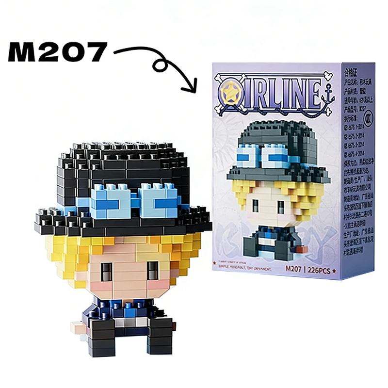 ONE PIECE Sun God Nika Luffy Micro Building Block Chopper Ace Buggy 3D Anime Model Assembly Mini Bricks Figure Toys For 