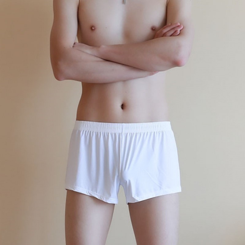 Ultra Thin Ice Silk Men Loose Boxer Shorts See Through Stretch Waist Breathable Sleep Loungewear Daily Home Comfort Underpants
