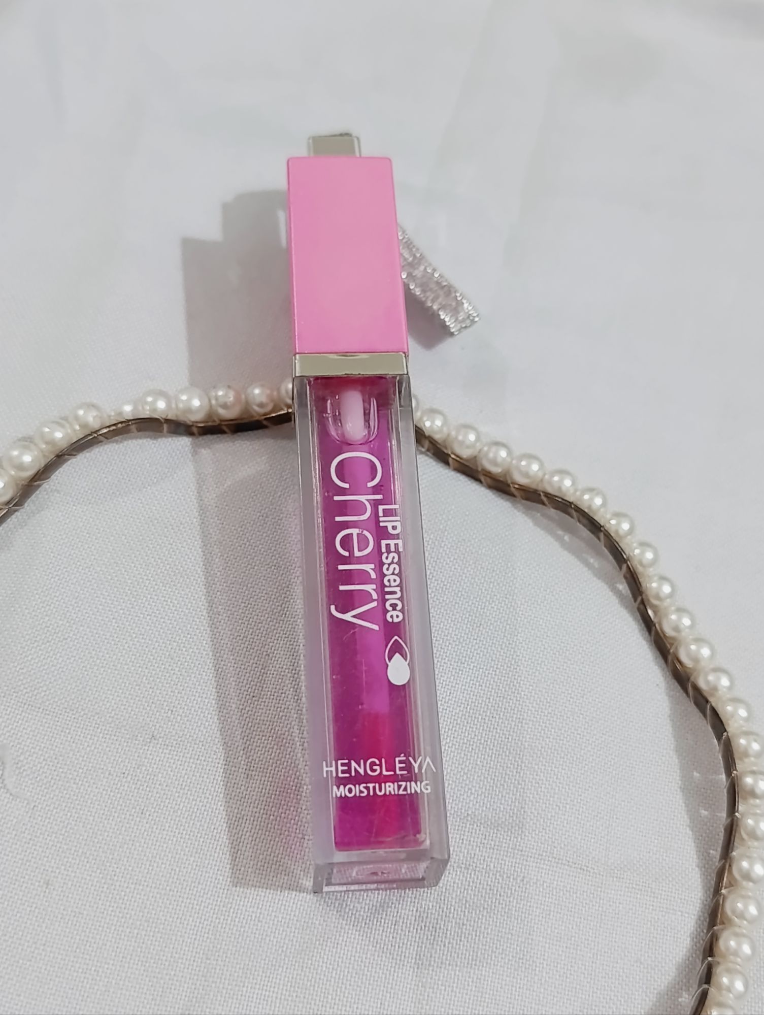 cherry pink lip oil