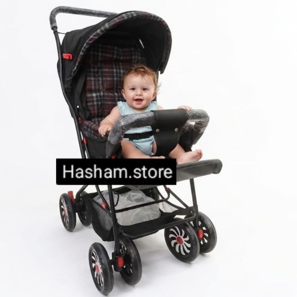 Baby stroller / Baby pram  / Foldable Baby stroller pram for newborn/ Baby stroller with 8 big size Wheels and breaks / Baby pram with sun shade and foot rest _comfortable for baby / Baby pram 3 size adjustable sizes