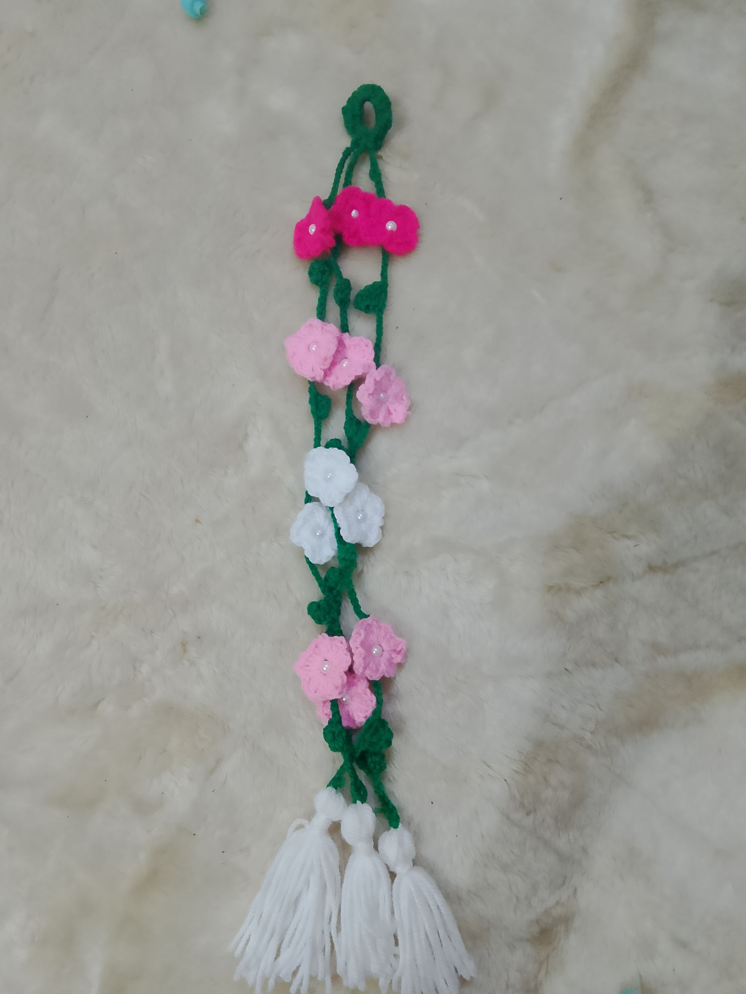 Handmade crochet paranda- pranda - Handmade Crochet Floral Parandi for Girls | Punjabi Hair Paranda | Crochet Hair Braid Tassel | Traditional Hair Accessory _ crochet pranda - 16 to 17 inch