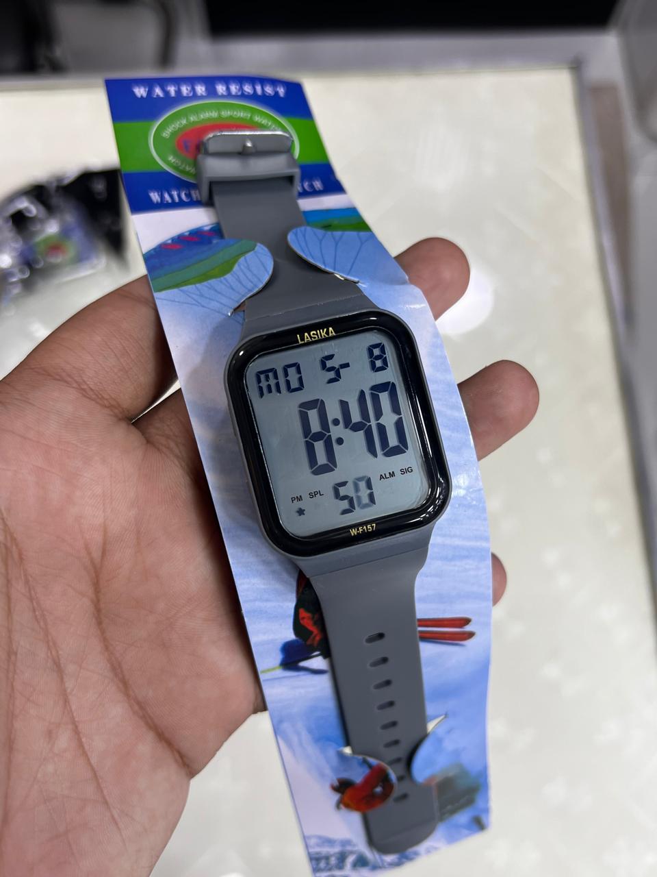 LASIKA-W157 Men's Digital Sports Watch Electronic Waterproof Wrist Watches for Men with Stopwatch Alarm 157