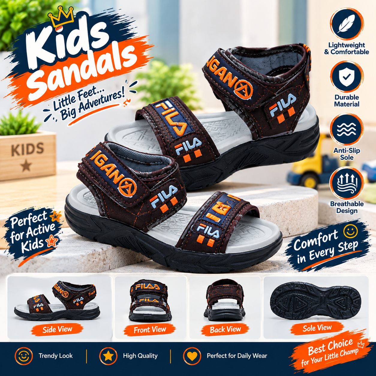Kids Sandals premium quality footwear Branded HIGH QUALITY-JO-264