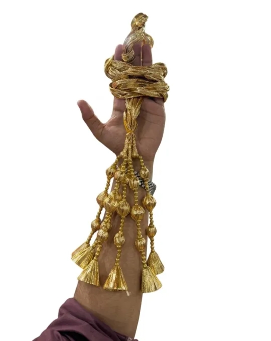 Traditional Punjabi Paranda for Women - Premium Gold & Silver Gota Hair Tassel with Latkan, Jhumka & Mirror Work | Bridal Mehndi, Mayon, Wedding & Festive Hair Accessory Braiding Ponytail Dori (Pack of 1)