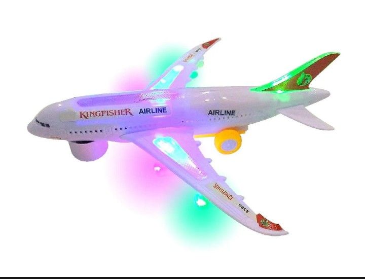 Battery Operated Aeroplane Toy for Kids with Attractive Flashing Lights and Realistic Jet Engine Sounds