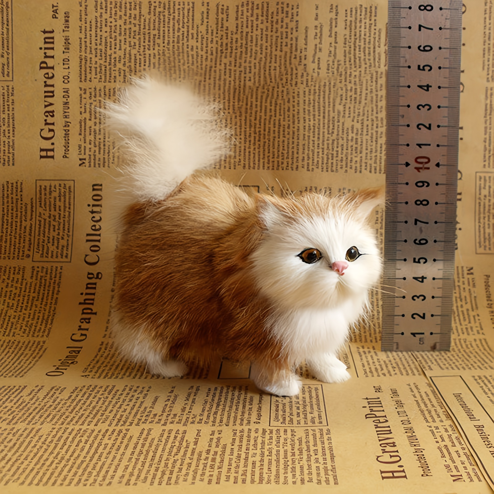 Soft Simulation Cat Plush Toys Stuffed Kitten Model Fake Cats Realist Animals for Birthday Valentine's Day 