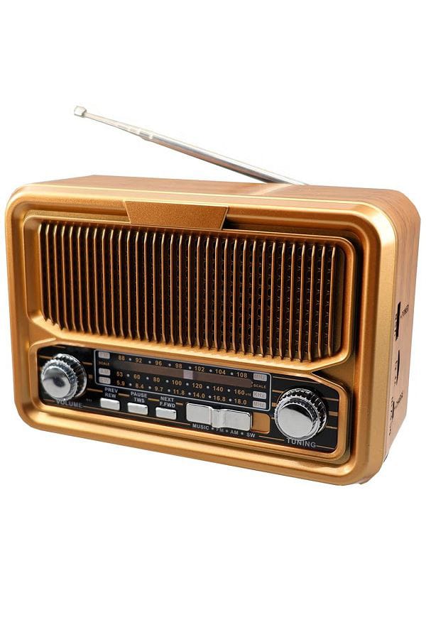 Retro Portable Multi-Band Radio with Bluetooth, FM/AM/SW Reception, USB/TF Card Support & Rechargeable Battery – Vintage Style