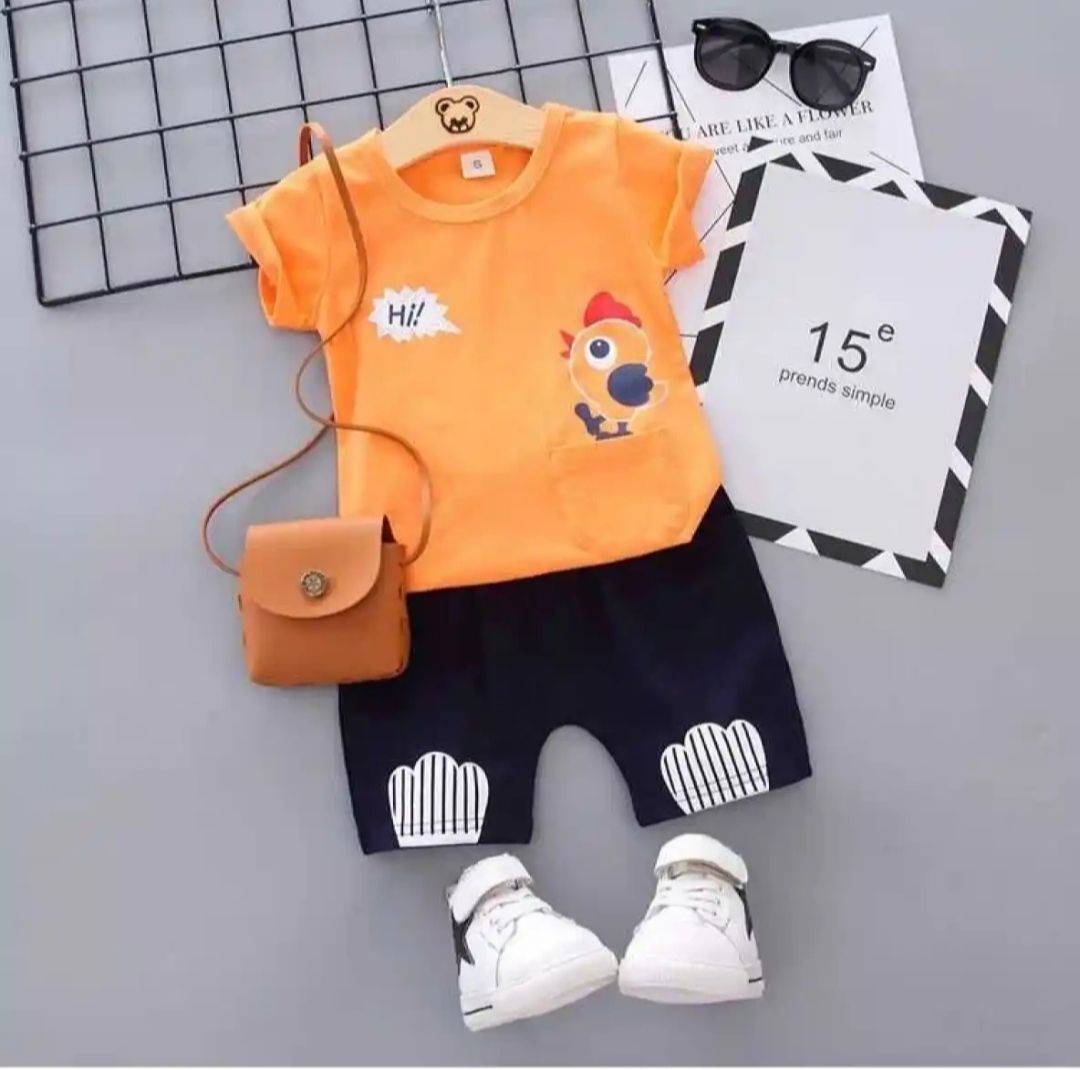 T-shirt And Short Pants For Kids Baby Boys And Baby Girls Round Neck Short Sleeves Tee Top's Clothes Set's Dresses Outfit Jannat Place