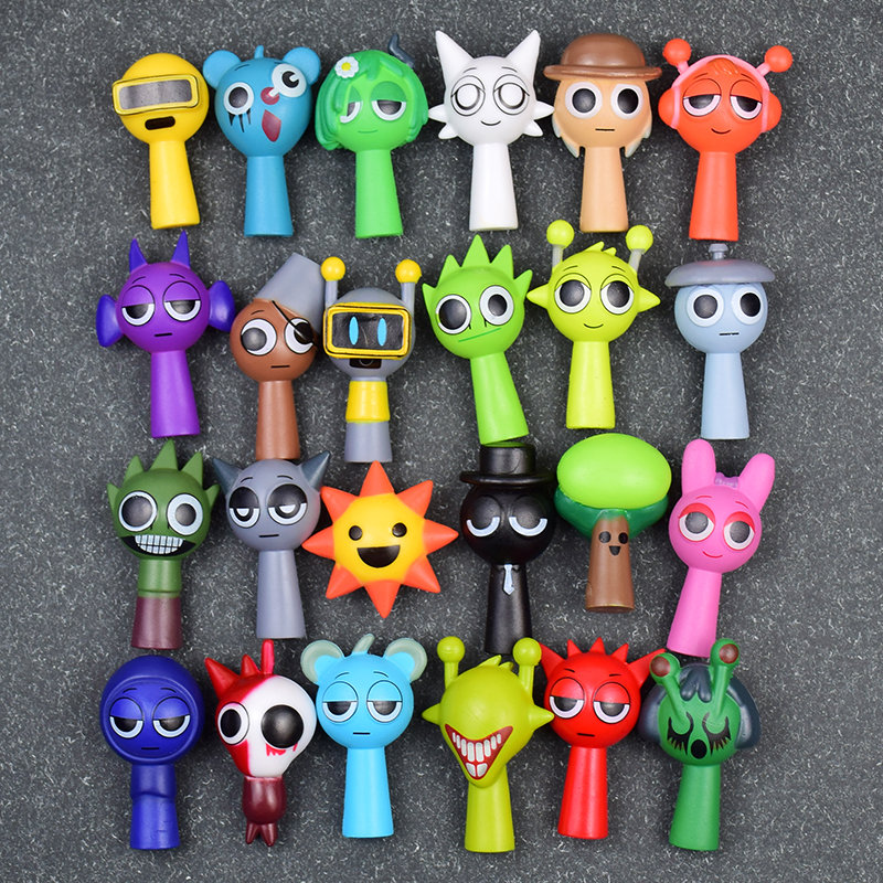 Hot 24pcs/Set Mini Sprunki Action Figure Toy Cartoon Movie Sprunki Wenda Model Doll Figurines Kids 